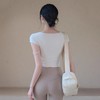 跃牌【周游世界系列】新款瑜伽服女带胸垫运动短袖高弹修身设计感T恤TP0916 商品缩略图2