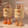 【敲萌鸭鸭造型笔筒，gagaga~】冰淇淋鸭鸭笔筒 大容量高颜值学生悬挂桌面收纳盒 办公室放笔摆件-QQ 商品缩略图2