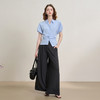 气质通勤百搭女式衬衫夏季灯笼袖收腰捏褶设计感短袖上衣V1450922 商品缩略图1