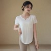 跃牌【周游世界系列】新款瑜伽服女宽松透气上衣跑步训练健身服T恤桑蚕丝运动短袖TP0873 商品缩略图1