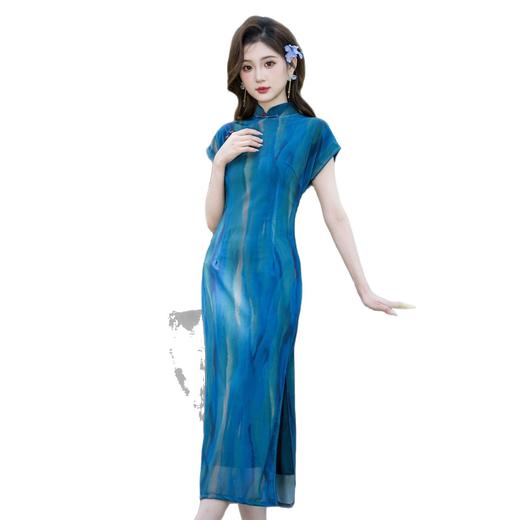 【只此青绿】超出片，蓝色复古旗袍TY639 商品图4