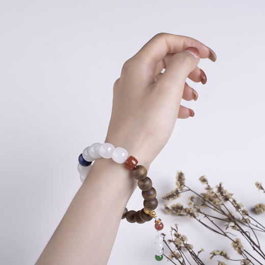 xy0432沉香+和田玉青金石手串 商品图8