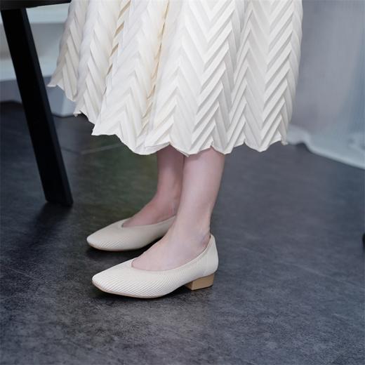 REREJOY 法式方头方跟飞织王妃鞋 商品图1