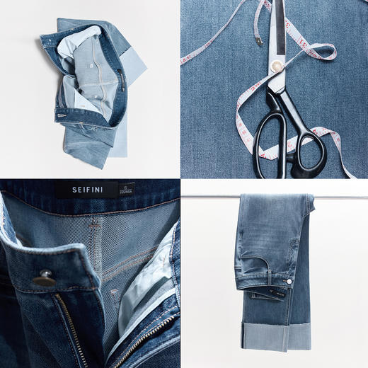 【严选】【四面弹】诗凡黎九分翻边直筒牛仔裤2025秋新款高腰窄版薄烟管裤7G6450781 商品图4