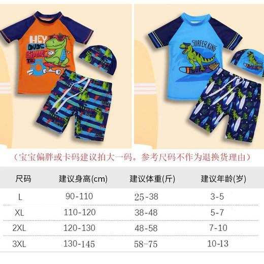 新款儿童泳衣男童分体小中大童游泳衣男孩高弹力速干宝宝泳衣套装 商品图3