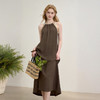复古织带露肩挂脖连衣裙女夏季度假风宽松显瘦遮肉长裙V1350850 商品缩略图0