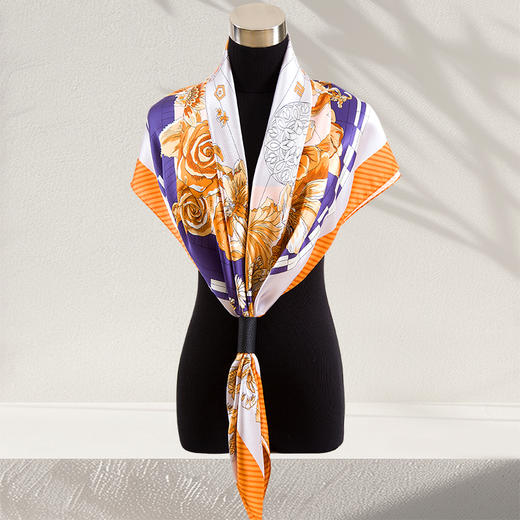 鑫缘 高档真丝素绉缎方巾 GD0008 商品图8