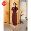逸红颜静梵2025夏新款26姆米素萝红云纱手工柿子非遗盘扣开襟旗袍 商品缩略图1