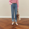 【严选】【四面弹】诗凡黎九分翻边直筒牛仔裤2025秋新款高腰窄版薄烟管裤7G6450781 商品缩略图0