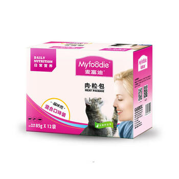 麦富迪猫咪零食 日常营养肉粒包湿粮成幼猫改善挑食混合装85g*12 商品图2