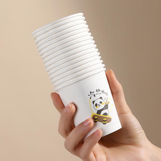 【批发】美丽雅双层厚底乐享纸杯FDA食品级认证 100个/袋 商品图3