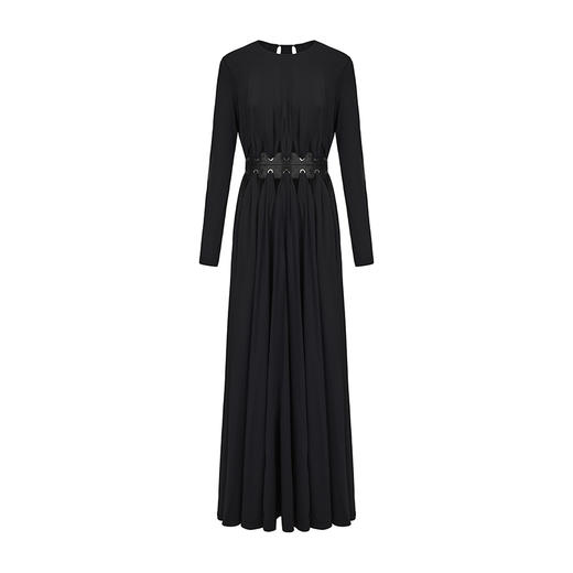 【阿芙洛狄特】气眼腰带几何镂空设计大摆长袖礼服长裙 商品图4