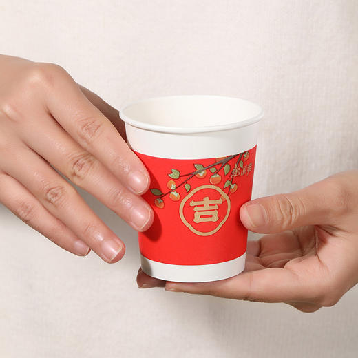 【批发】美丽雅加厚吉庆纸杯228ml新年迎客杯 80个/袋 商品图6