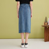 EITIE爱特爱舒适微弹高腰包臀开叉过膝牛仔半身裙2025春季新款A2506517A 商品缩略图4