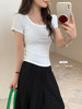 【YW】无忧购“清仓大促”韩系甜美百搭心机锁骨大U领辣妹短袖Y001（截单后3-5天发货) 商品缩略图8