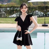 连体游泳衣女款保守裙式高级性感黑色女士加大码胖mm遮肉肚子显瘦 商品缩略图2