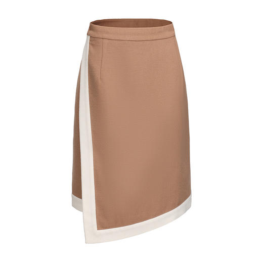 【胡桃信使】老钱风撞色设计不规则绵羊毛混纺半裙 商品图4