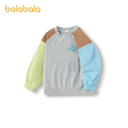 巴拉巴拉童装儿童长袖卫衣撞色拼接户外风印花上衣男童秋装时尚潮 商品图4