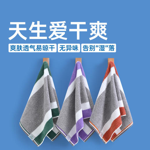 洁丽雅纯棉A类条纹毛巾2025新款新疆棉家用洗脸巾全棉吸水柔软 商品图3
