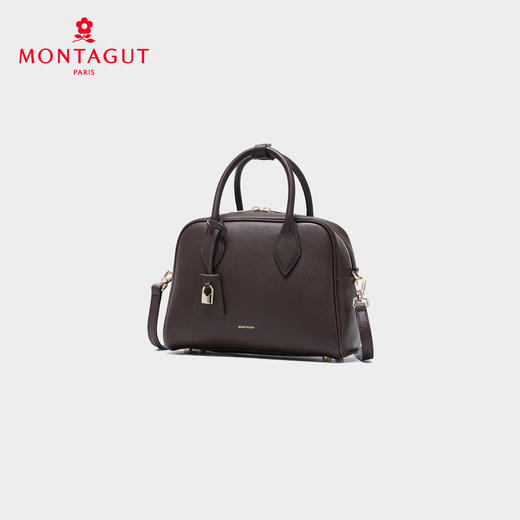 梦特娇女包2025头层牛皮保龄球包手提小包秋季新款单肩斜挎包女 商品图3