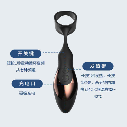 蒂贝男用前列腺按摩器卡布伽迪锁精环自慰器无线遥控双震男同肛塞 商品图1