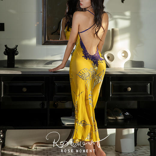 烂花绡露背真丝长裙睡袍轻盈微透 DD242 商品图4