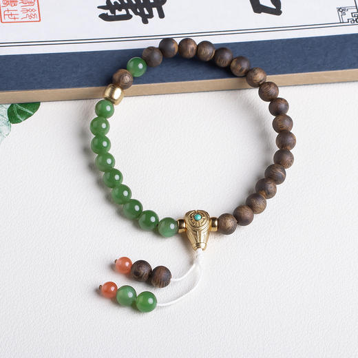 xy0431沉香+碧玉半山半水手串 商品图3