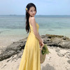 【“悠闲时光”❗️仙气耀眼吊带连衣裙】把身材勾勒得淋漓尽致，复古黄色收腰吊带连衣裙，上身百搭上身修身显瘦，夏季海边度假温柔性感长裙子L★ 商品缩略图2