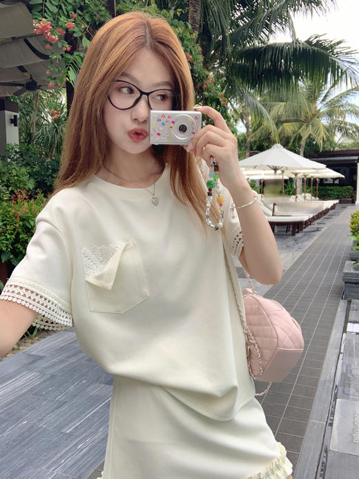 【折后再享2件88折】现货秒杀！微信打折价！袖口蕾丝边T恤+花边短裙两件套 日常189.99/件 立减60 秒杀129.99/件！！ 商品图5