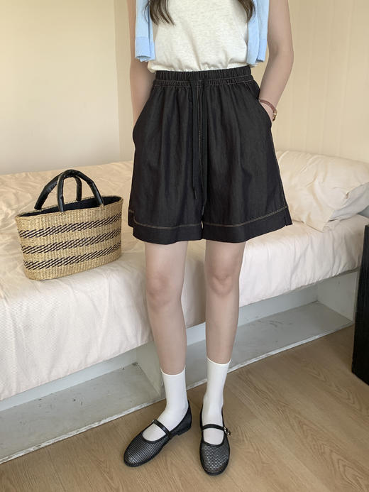 【YW】无忧购“清仓大促”韩系慵懒松弛感小开叉牛仔短裤506（截单后3-5天发货) 商品图10