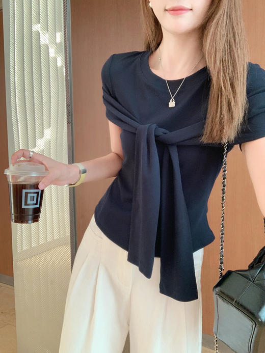 【110元任选2件】最后一波现货！2色披肩短袖T恤 商品图7