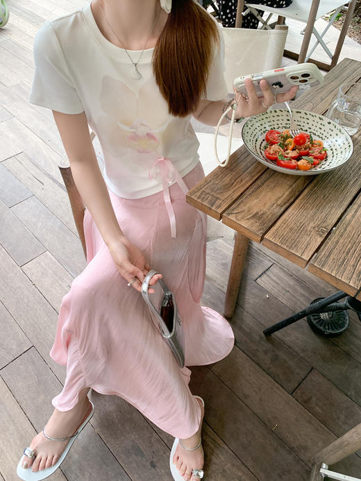 <曾小咸推荐>新品现货秒杀！卖完下架不再补 ！微信粉丝打折价！！蝴蝶结印花短袖T恤 日常109.99/件 立减50 秒杀59.99/件！！ 商品图5