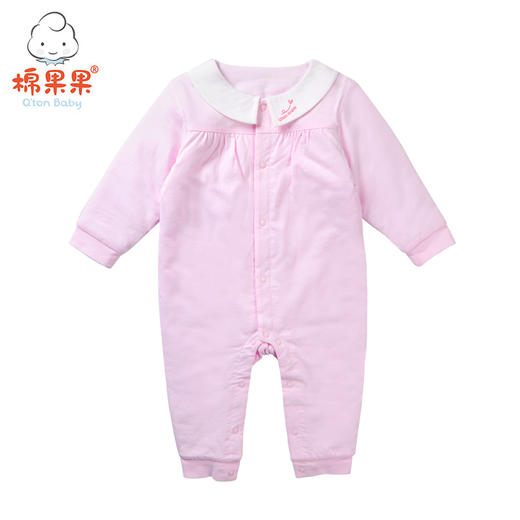 棉果果秋冬季男童女童内衣纯棉、铺棉多款加厚对开连体衣连身衣哈衣M401722818607、19625 商品图1