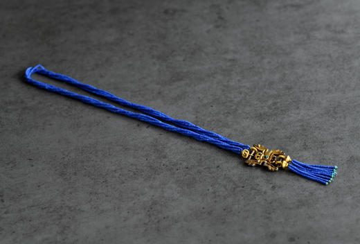 明代铁剪金经书扣老金珠青金石项链 商品图1