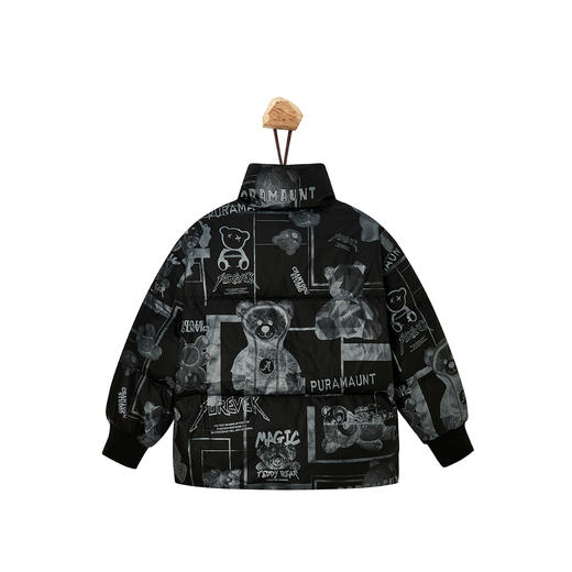 【辛巴娜娜】simbanana【大童】儿童羽绒服短款男童冬季小熊插画可爱风格外套 商品图1