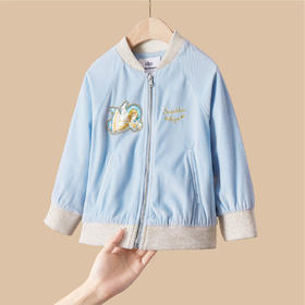 【辛巴娜娜】simbanana女童蓝色棒球服新款宝宝洋气开衫儿童甜美外套