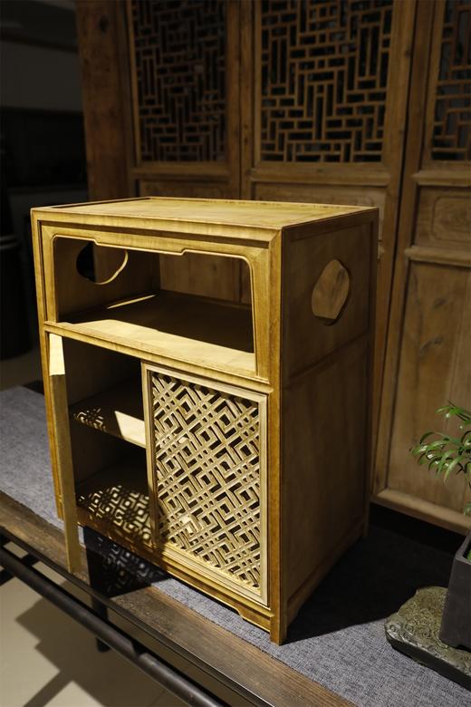 楠木镂空窗格茶水柜储物柜 商品图2