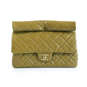 【95新】CHANEL香奈儿AS4199 B13116 NO20023A绿色CF手卷包手拿包女士现售价：17500！270625AI11