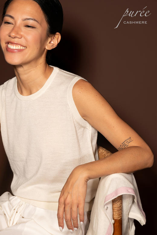 #1979/1981「PETITE SET」 100% WORSTED CASHMERE 精纺羊绒小套装-小开衫和背心 商品图7