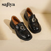Safiya/索菲娅2025英伦风复古玫瑰扣圆头百搭深口粗跟乐福鞋 商品缩略图3