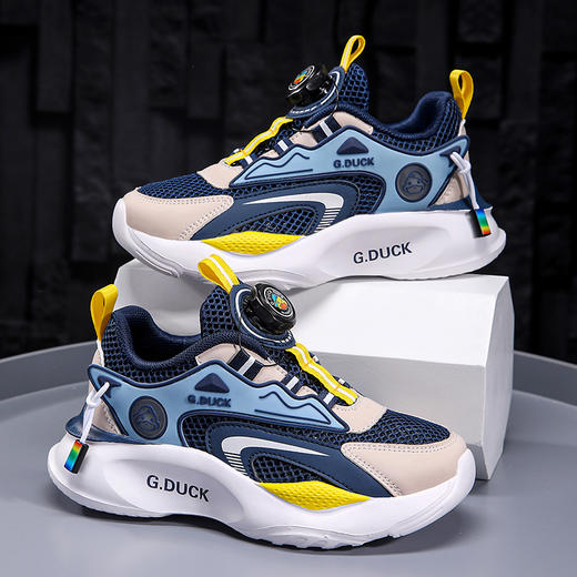 G.DUCK小黄鸭男童网鞋春夏新款网面透气儿童运动鞋中大童软底女童跑步鞋QCSM00126-37 商品图0