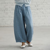 绽放377朵/【莫兰迪系列】酵磨洗色织亚麻长绒棉砂洗半松紧腰九分裤女 商品缩略图2