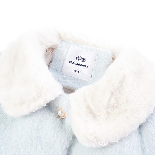 【辛巴娜娜】simbanana女童棉服童装冬季洋气翻领毛领夹棉外套呢大衣 商品图3