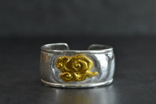 尼泊尔贴金银祥云手镯 商品图1