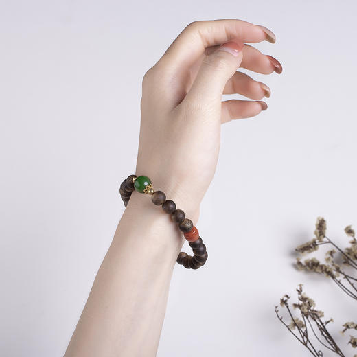 xy0437沉香+南红碧玉吉祥手串 商品图7