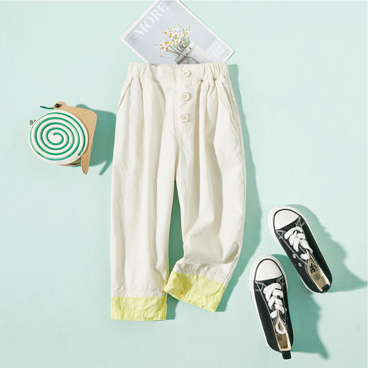 【辛巴娜娜】simbanana新款男童小口袋直筒裤儿童撞色休闲长裤 商品图0