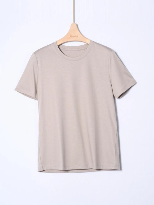 女士圆领桑蚕丝丝光棉T恤 商品图0