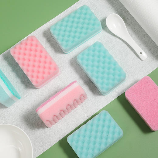 【批发】美丽雅波纹海绵百洁布二片装HC15890 商品图1