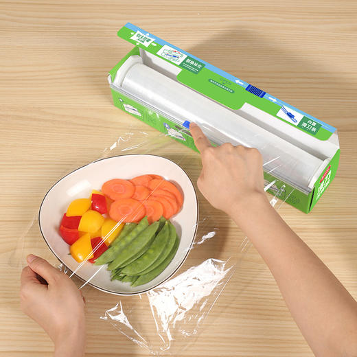 【批发】美丽雅盒装带切割器滑刀保鲜膜食品保鲜膜 150m/盒 商品图6