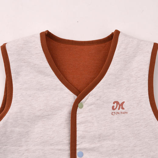 棉果果秋季新品男童金赭石色绗棉加棉两面穿马甲M312171225466 商品图6